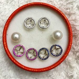 Joan Boyce Halo 925 Rhodium Plated Pearl/Cz Ear